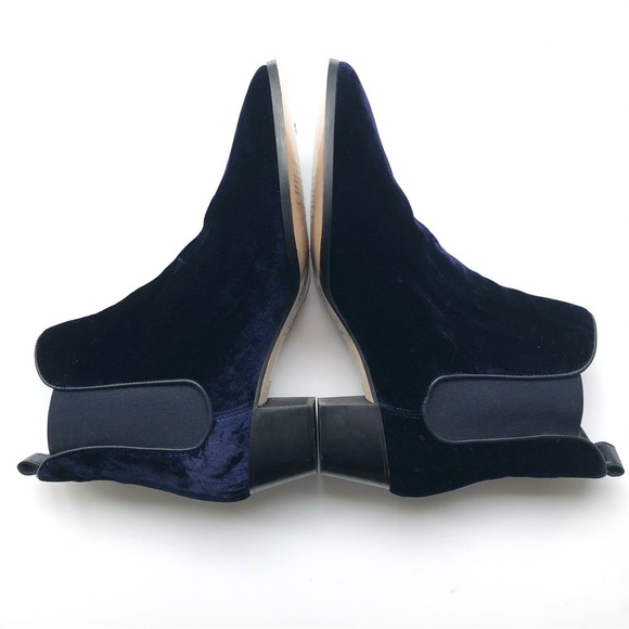 L.K. Bennett Becky Navy Velvet Ankle Boots - Picture 7 of 16